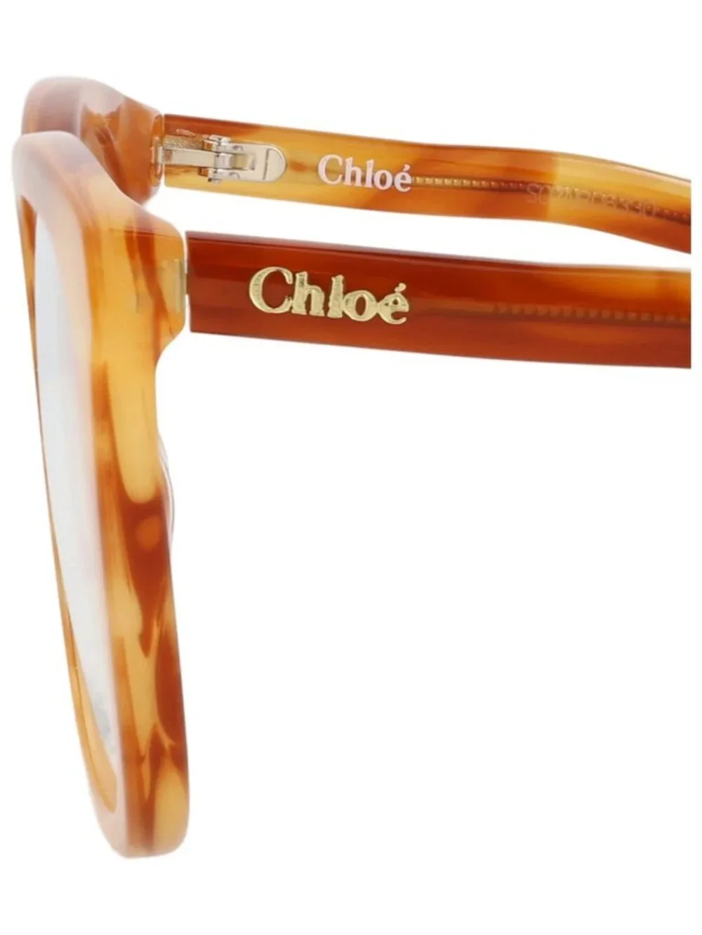 New Chloé Women's Eyeglasses Square Rectangle Bio Acetate Frame Havana Havana
